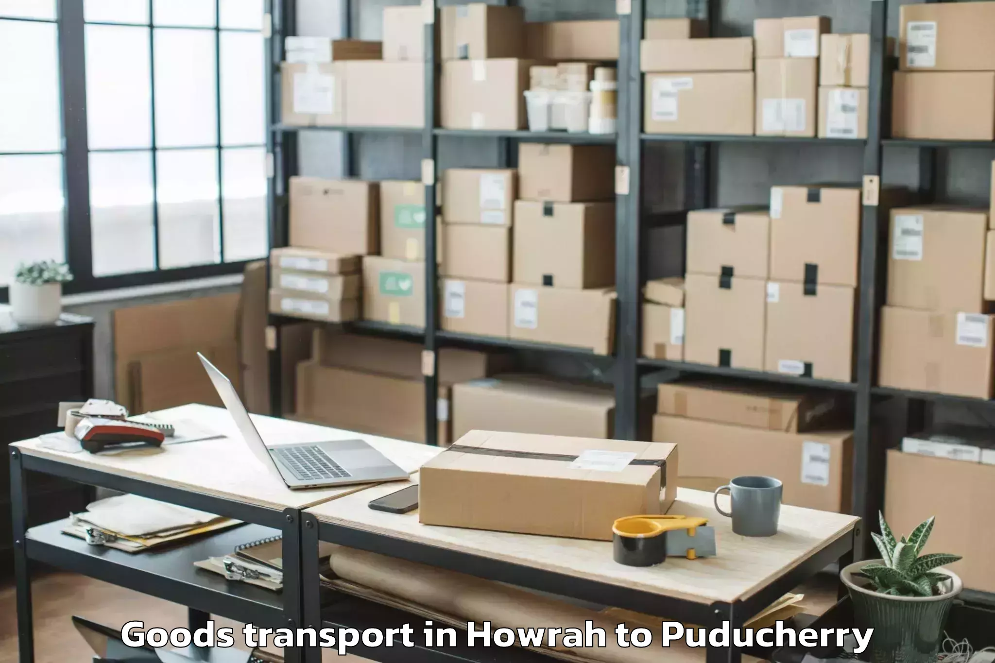 Top Howrah to Pondicherry University Puduche Goods Transport Available